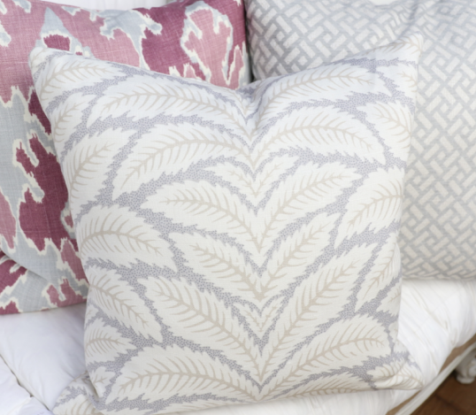 Heavy Linen Leaf Print Cushions 